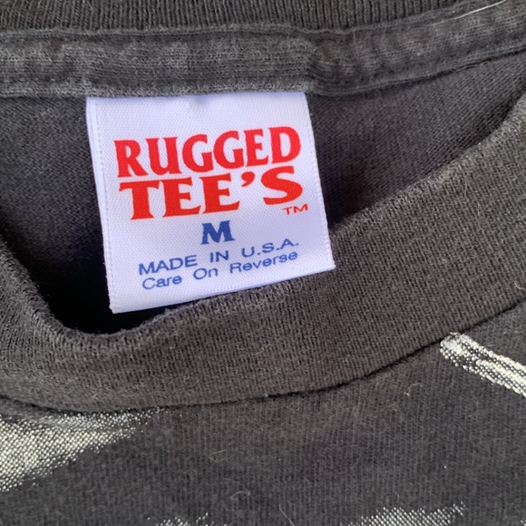 Rugged Tee’s Hunting Pioneers Scene with Bear Double-Sided Graphic T-Shirt Sz M - Picture 3 of 6